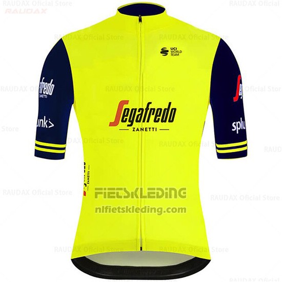 2020 Fietskleding Segafredo Zanetti Geel Blauw Korte Mouwen en Koersbroek